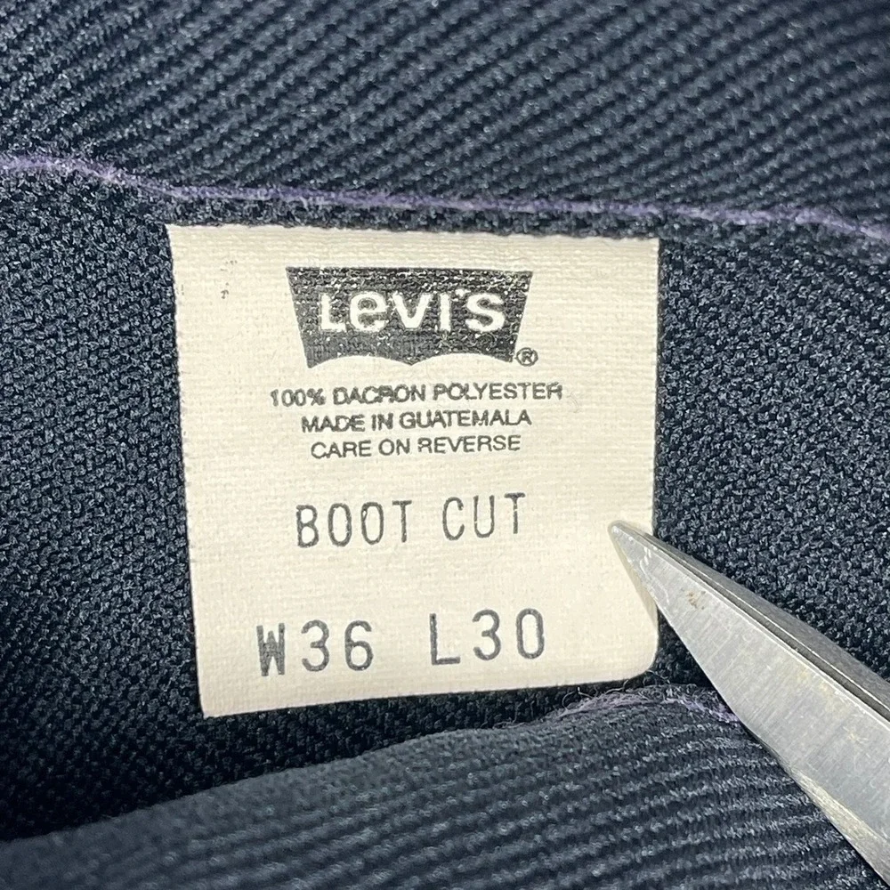 Levi's Boot Cut Dacron Polyester Pants Men 36(34)x30 Blue 517-6117 Vintage
